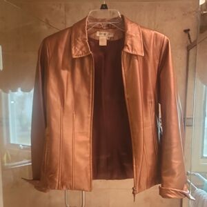 Coldwater Creek Copper Leather Jacket